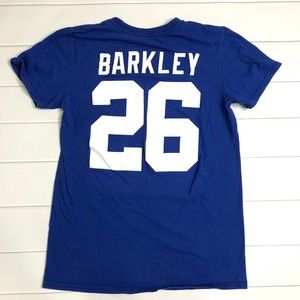 New York Giants Saquon Barkley 26  Fanatics Blue White Tshirt Adult Small